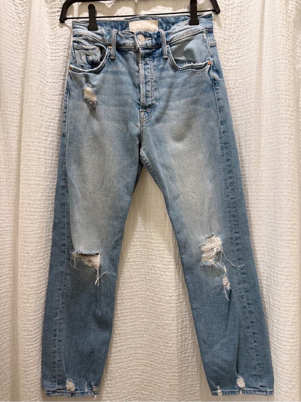 MOTHER The Tomcat High Rise Straight Jeans in The Confession Wash